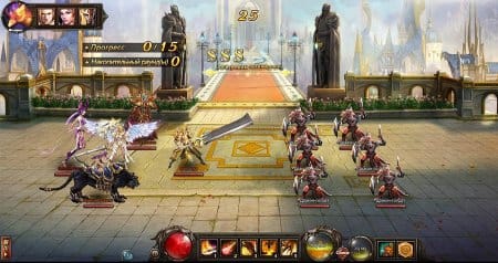 Сражение отряда игрока с врагами