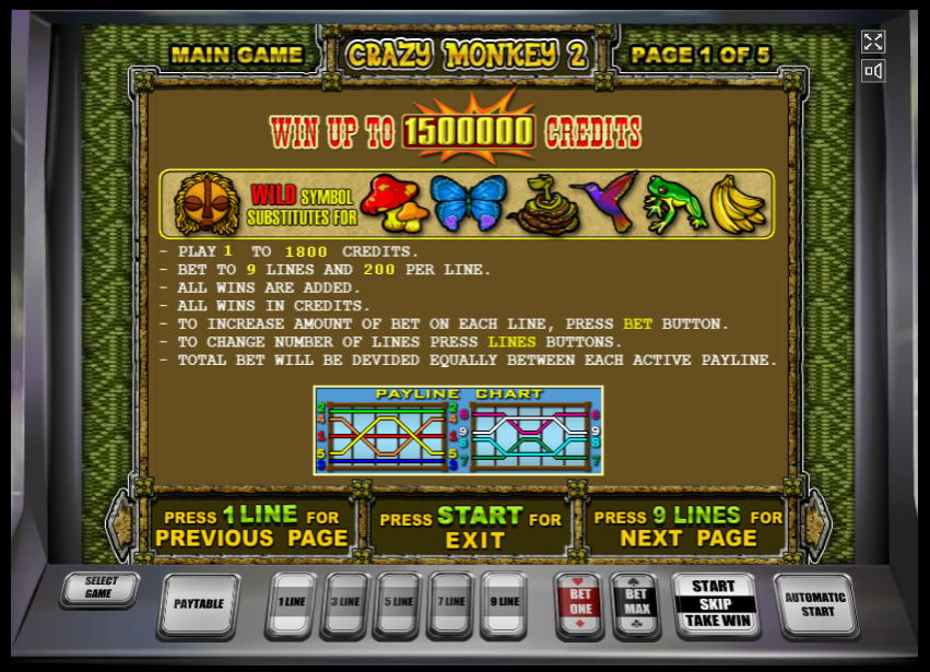 crazy monkey 2 описание игрового автомата